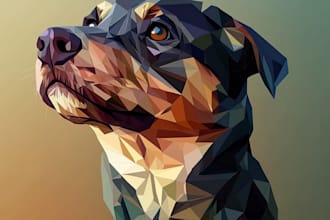 do your cat, dog, or any pet into cartoon vector portrait