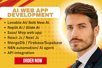replit lovable bolt glide ai agent dev supabase saas mvp web app n8n automations