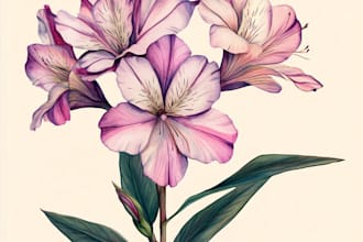 do botanical illustrations, floral art, digital watercolor