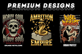 create vintage streetwear t shirt design, edgy urban graphic for pod t shirt