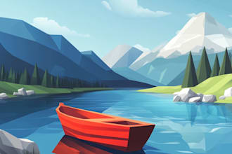 made geometric and polygonal low poly vector illustrations
