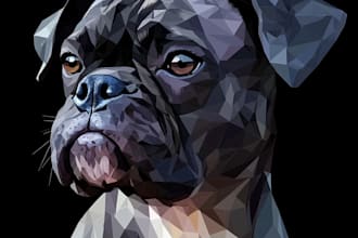 draw portraits low poly, polygonal art, high poly art