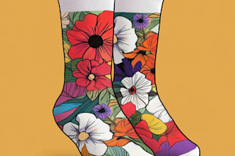 draw modern and unique custom socks
