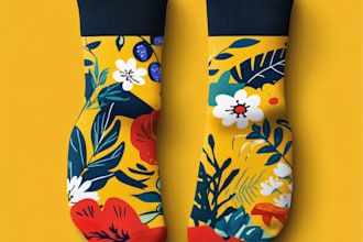 draw sublimation all type of unique socks design patterns