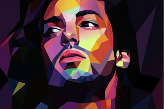 design mosaic and low poly or pop art illustration