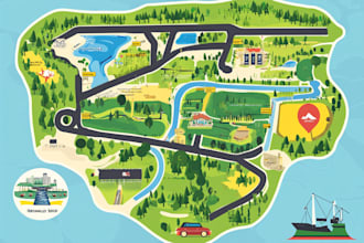 design a map or a site plan vector illustration