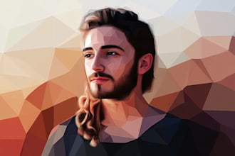 do a professional low poly portrait