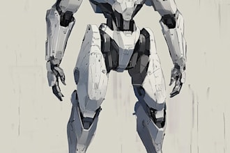 draw a mecha and robot  art