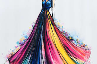 create women fashion design sketches or custom illustrations