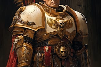make your favorite warhammer 40k character art illustration