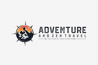 design a modern minimalist adventure mountain outdoor logo