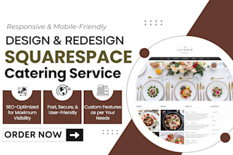 design, redesign a stunning catering squarespace website, website development