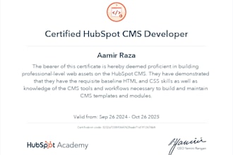create hubspot landing page and blog setup