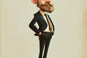 make a political caricature and cartoon art