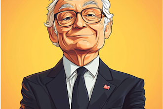 do a political caricature and cartoon art