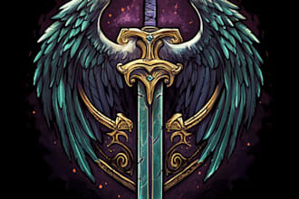 design a fantasy rpg logo dnd image for you