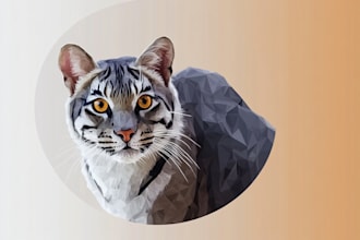 draw vector low poly of your dog cat animal pet portraits
