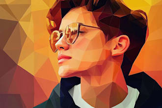 create low poly art for you and technological low poly style