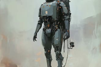 drawing a sci fi character illustration or sci fi character
