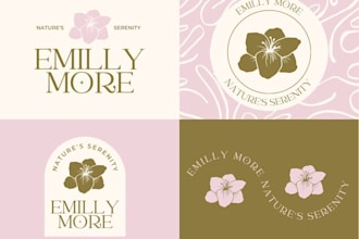 create a unique hand drawn botanical boho logo