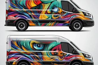 design awesome car, van, vehicle wrap design and vehicle