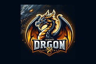 create amazing luxury dragon mascot logo for your business