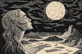 draw illustrations using linocut technique