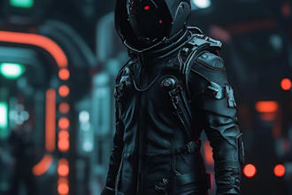 unique a sci fi character illustration or sci fi character