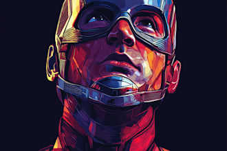 make comic book marvel or dc comic character illustration