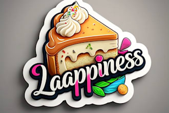 create 3d food brand custom logo design