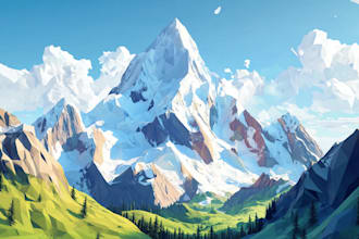 create any geometric low poly illustration within 24 hours