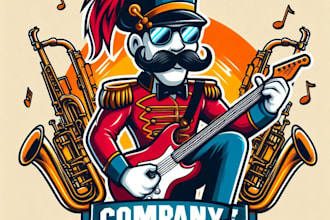 do make marching band mascot logo design with company