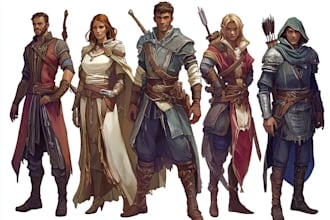 design realistic fantasy dnd character illustration