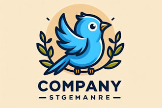 do make simple bird mascot logo monoline with express delivery