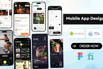 design mobile app uiux design,app mockup,app design in figma