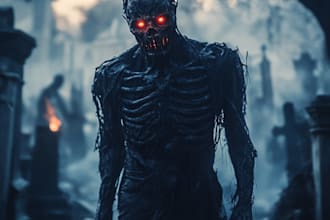 make concept art images for scenes in fantasy and horror