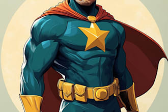 create concept art superhero character design for comics