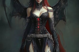 create concept drawings for fantasy characters and spooky horror creatures