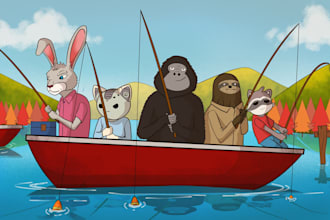 draw any cartoon illustration banner,poster or memecoin