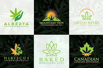 make a modern medical, cannabis, hemp, weed, pot leaf, cbd, cigar logo