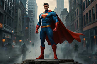 create  your amazing superhero character in portrait style
