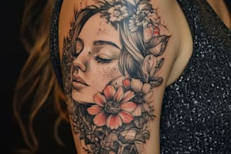 draw a custom tattoo design as a tattoo artist