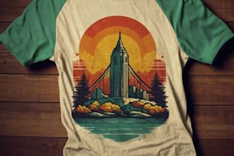 make retro vintage t shirt design and illustration