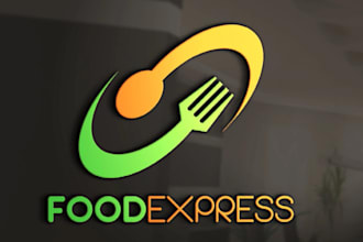 do modern food express restaurant cooking logo design