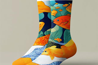 draw sublimation all type of unique socks design  patterns