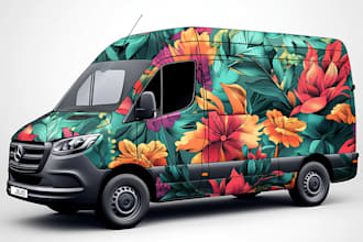 create vehicle wrap design, van wrap design, truck wrap