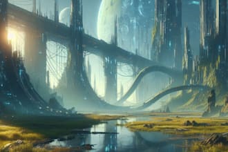 make environment, cyberpunk, concept art landscape design