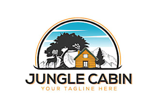 design a modern cabin logo or icon for you