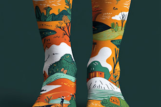 make a custom and unique socks design art for you