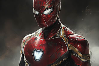 make comic book marvel or dc comic character illustration